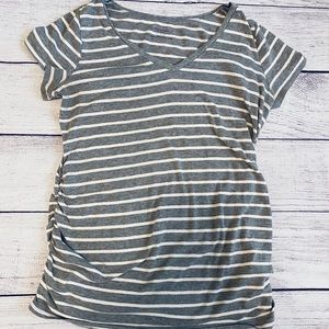 Motherhood maternity grey striped shirt